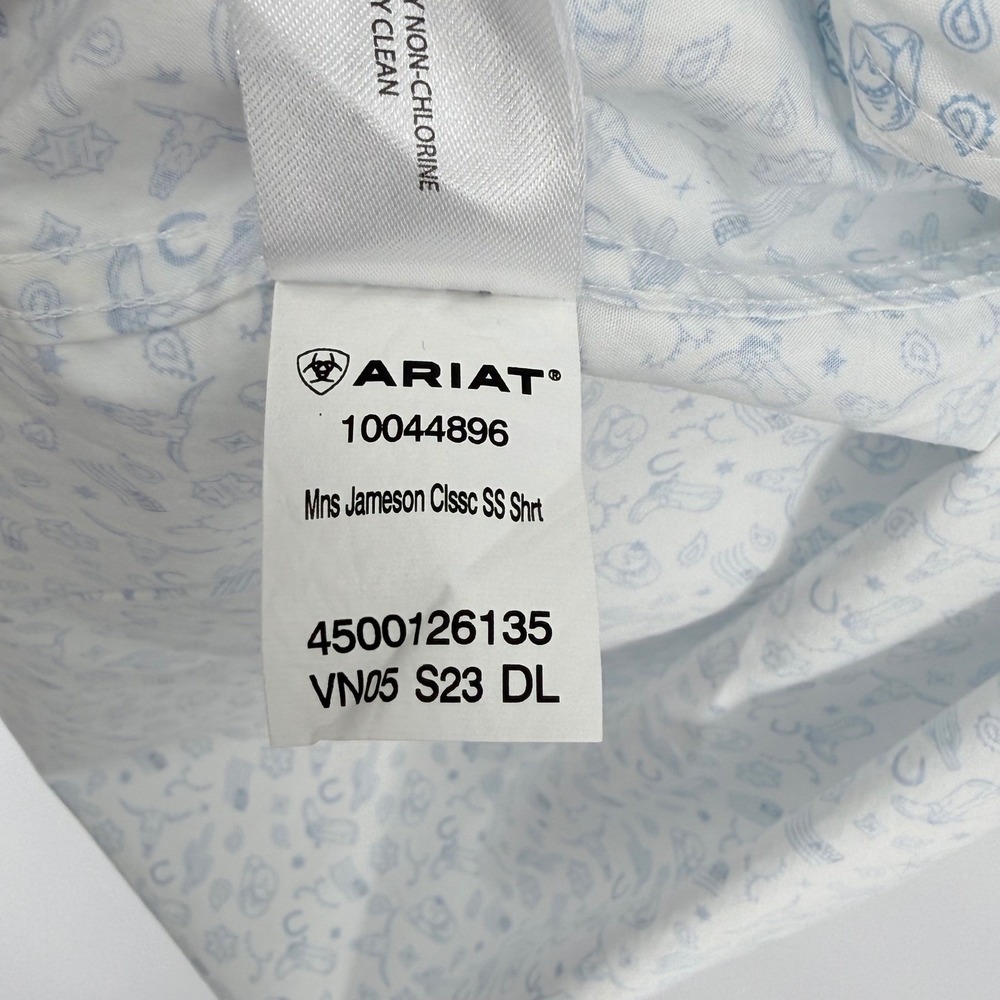 Ariat Jameson Classic Fit Short Sleeve Shirt Mens 3XL White Blue Western AOP - Picture 8 of 10